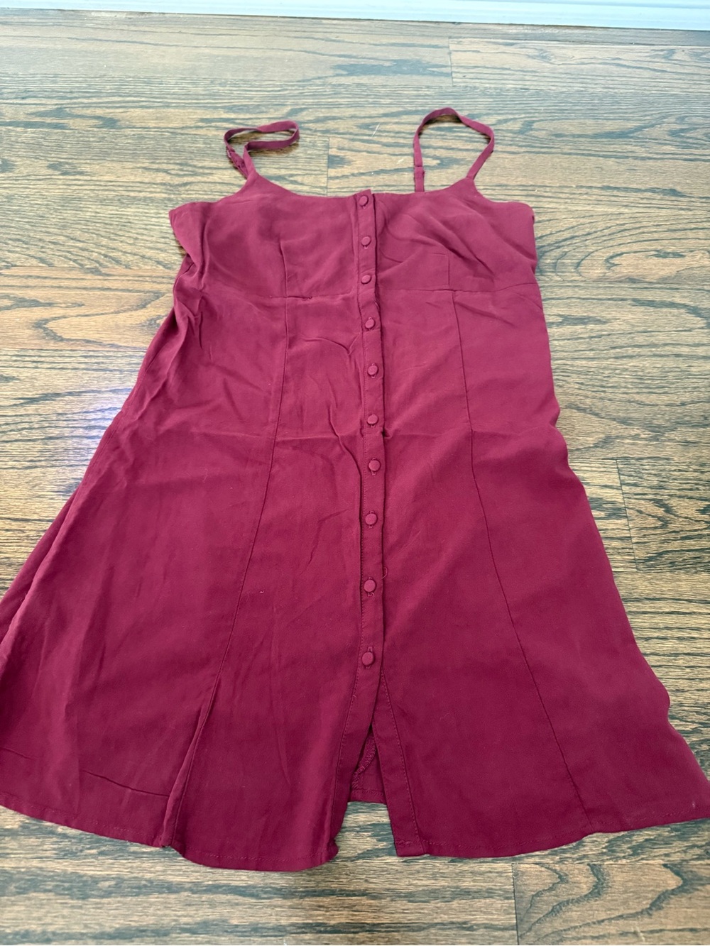 Brandy Melville Burgundy Button-Down Mini Dress